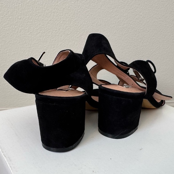 HALOGEN Black Faux Suede Heel Women Sandal Size 8.5M - Picture 8 of 11